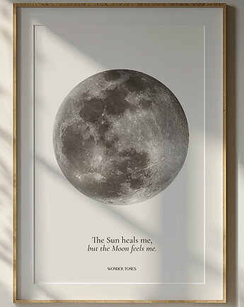 Plakat Moon 50x70cm Beige, OSOBY - Prezent dla przyjaciółki