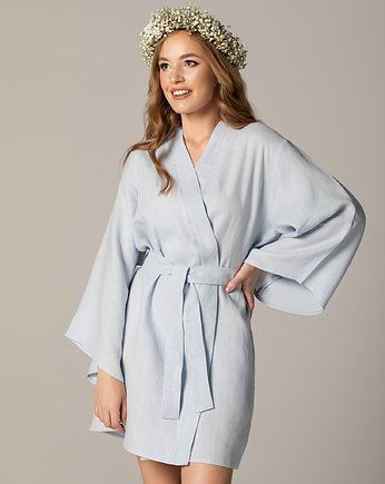 Kimono lniane Tokyo niebieskie, OSOBY - Prezent dla siostry