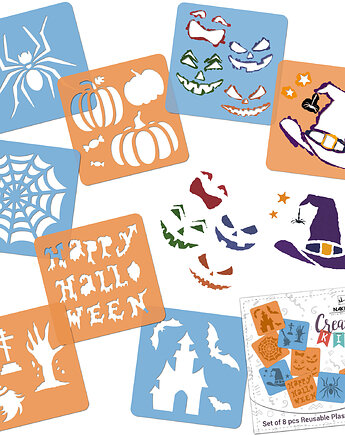 Szablony do rysowania dla dzieci (8 szt.) //HALLOWEEN, Szablony Nakleo