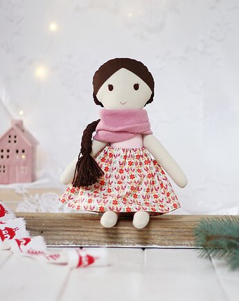 Lala różowa w spódniczce w ptaszki, szycioteka