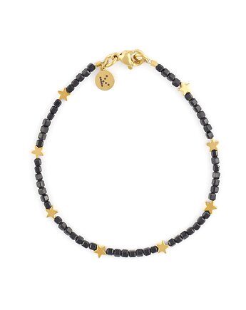Bransoletka z gwiazdkami - czarny Spinel, Kulka Bransoletki