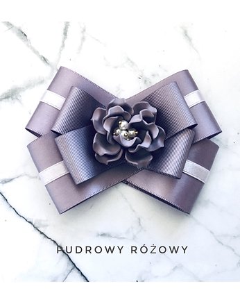 Lawendowa Brosza z Kwiatem 3d, Pudrowy Różowy