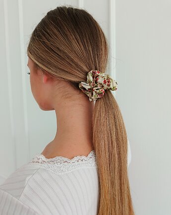 Gumka jedwabna, scrunchie, vintage bloom MIDI, Capillum