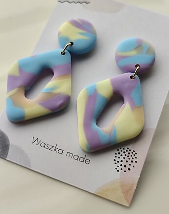 Kolczyki wiszące pastelowe, Waszkamade