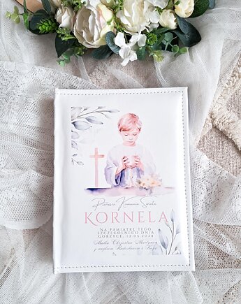 Komunijny album CHŁOPCZYK z dedykacją, pamiątka Komunii, prezent na Komunie, LOO LOO DREAM