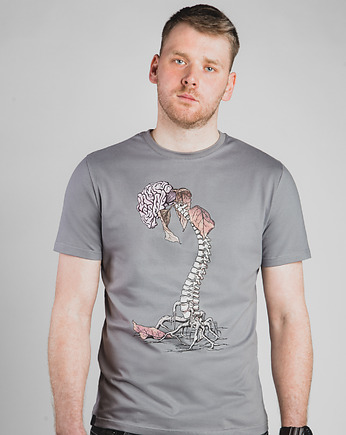 Bawełniany T-shirt z nadrukiem - Mózg, ZlapDystans