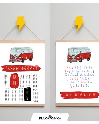 plakaty dla dzieci alfabet montessori, tabliczka, Plakatowka