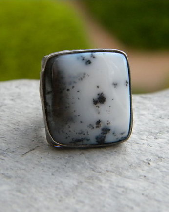 Opal dendrytowy   - sygnet / pierścień, Beata Trotter