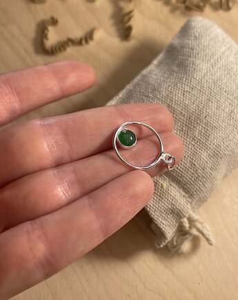 Zawieszka awenturyn zielony, Fiorette stone&silver