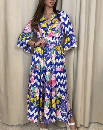 Maxi sukienka Antika granat, SOLO moda