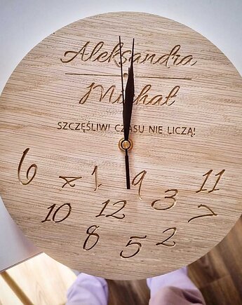 Drewniany personalizowany zegar Numbers eko, Drewniane dodatki