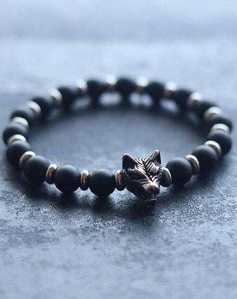 Bransoletka Męska z Kamieni Naturalnych z Wilkiem, Księżycowa bijoux