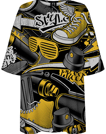 DR.CROW T-shirt Damski Oversize Street Graffiti, DrCrow