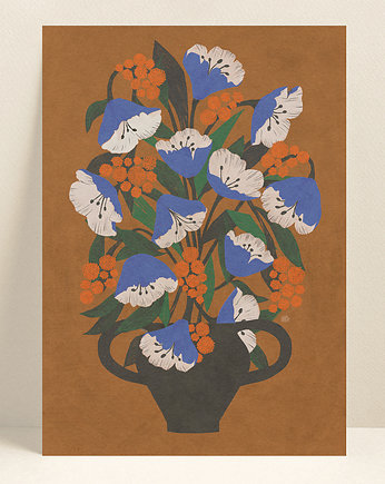Kartka niebieskie tulipany, kartka okolicznościowa, pocztówka, ZANETA ANTOSIK PRINTS