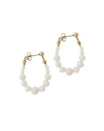 Kolczyki Perłowe koła Pozłacana, Kulka Bransoletki