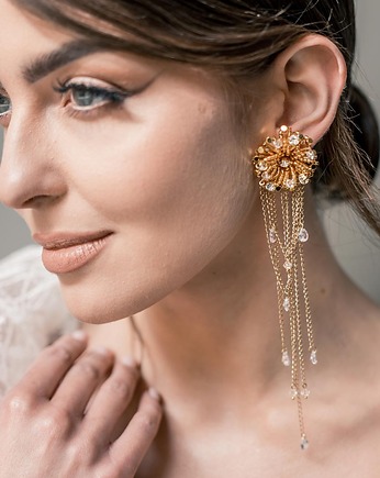 STELLA  - złote błyszczące kolczyki glamour, Aureus Flos