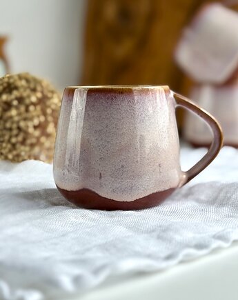 Filiżanka / kubek beczułka ręcznie robiony 320 ml  - Płatki wiśni