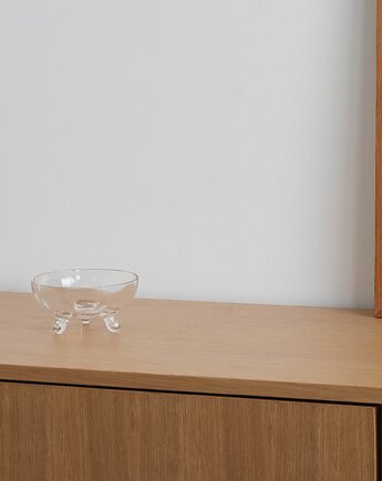 Misa szklana, duński design, lata 70, produkcja: Dania, Przetwory design