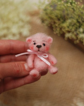 Miś Miniaturka- Różowy, OKAZJE - Prezent na Baby shower
