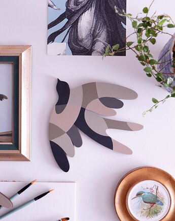 Jaskółka drewniany dekor, na_ha_ku