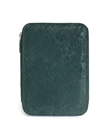 Etui na 12 piór lub długopisów - zielone welurowe, Lamato