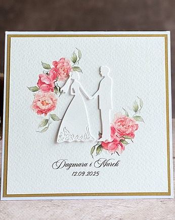 Elegancka kartka ślubna w ozdobnej kopercie, WA 26e, Anna Art and Crafts