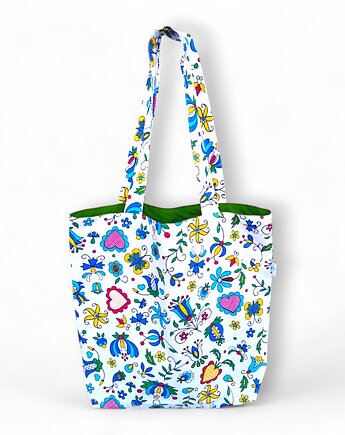 Torba na zakupy shopperka eko siatka torba na ramię shopper kaszubska folk, Uszyciuch