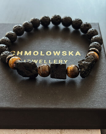 Bransoletka męska Turmalin i Tygrysie Oko, Chmolowska Jewellery