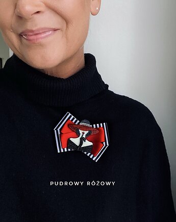 Kolekcja Pop Art Dama  Brosza z Damą 1 szt, Pudrowy Różowy