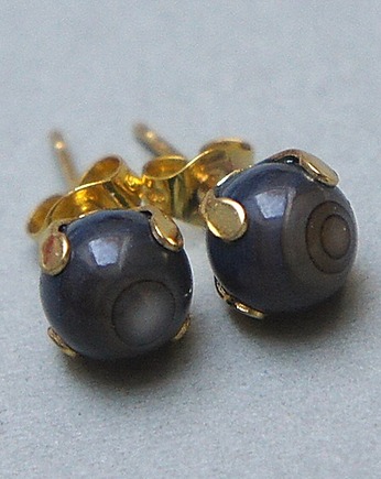 Dots - Muszla navy blue /alloys collection/ - sztyfty, KiKa pracownia