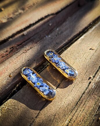 Kolczyki słupki z niezapominajkami, Figa handmade accessories