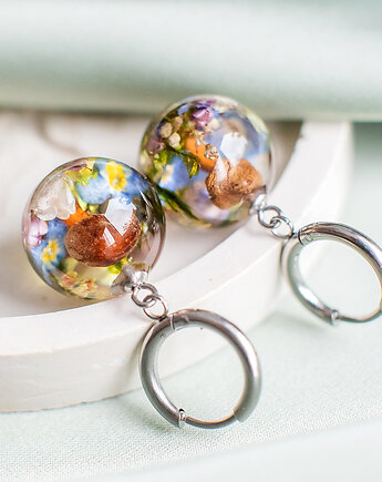 Kolczyki z leśną kompozycją, nature gift