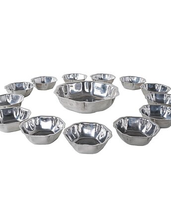 Komplet misek stal nierdzewna, włoski design, lata 80, produkcja: Włochy, Przetwory design