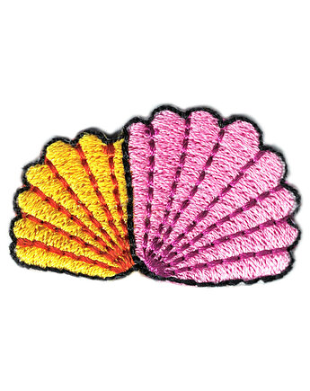 Naszywka naprasowanka MUSZELKI termoprzylepna haft dla dzieci 4,1x2,6cm, Wyszywane