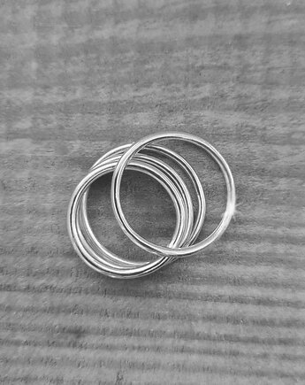 Cztery obrączki BASAL srebro jasne, COCONUT