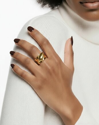 Pierścionek regulowany SIMPLE WAVE- srebro, złoto, różowe złoto, ISSI Jewelry