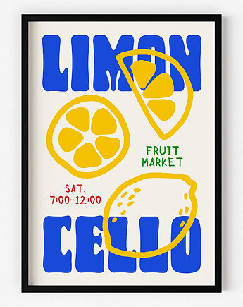 Grafika z cytrynami i napisem LIMONCELLO, Harvest Maison