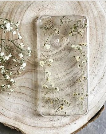 Etui z suszonymi kwiatami -  biała ramka, fernandfelt