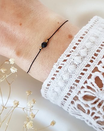 Czarna bransoletka z onyksem, LEI handmade 