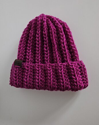 Czapka wełniana w kolorze neonowy róż, Las i Łąka