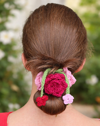 Różana ozdoba do włosów, Glina & Lina