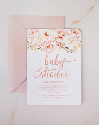 Baby shower - zaproszenie dla gości, White Willow 