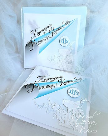 Zaproszenia dla Chrzestnych na Komunię Świętą, personalizacja, zaproszenie, Card Design World