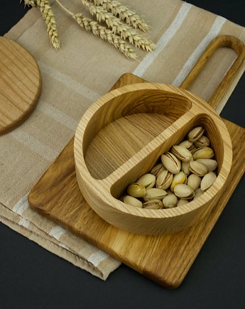 Miska z przegrodą na pistacje i inne przekąski, MESSTO made by wood