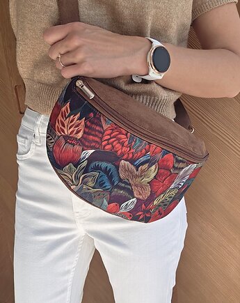 Nerka brąz czekolada KOLOROWE KWIATY, Made by Joan