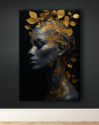 Złota muza - Obraz na płótnie - Druk Blejtrama - Fotografia, Surrealizm #4, Black Sapphire Art