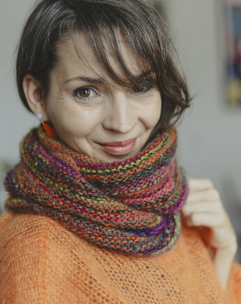 Komin/opatulacz pomarańczowy 100% wełna, BandaBag