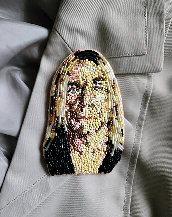 Broszka ręcznie wyszywana Iggy Pop, Katarzyna Małecka pmd