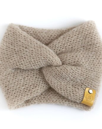 ALPACZINA opaska 100% alpaka latte, sploteka