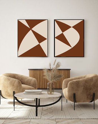DWA PLAKATY mid century abstrakcyjne, black dot studio